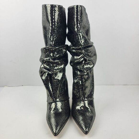Marc Fisher LTD Boots Paityn Slouch Pointed Toe Shiny Metallic Size 6.5M - Picture 4 of 13